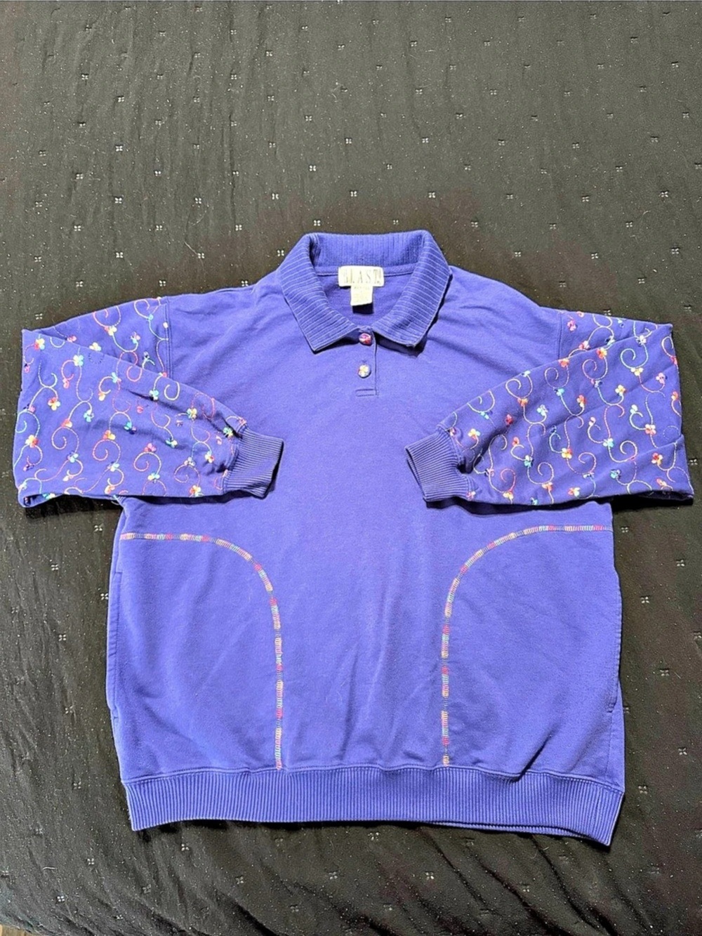 BLAST Vintage Embroidered Purple Sweatshirt